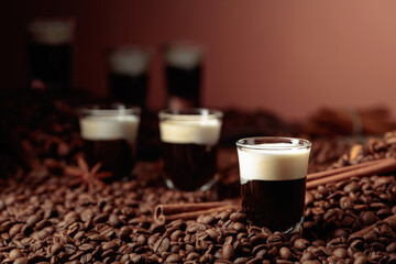 White Russian cocktail. Vodka, coffee liqueur, and cream.