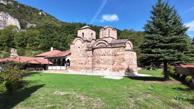 Amazing view of Medieval Poganovo Monastery of St. John Theologian, Serbia