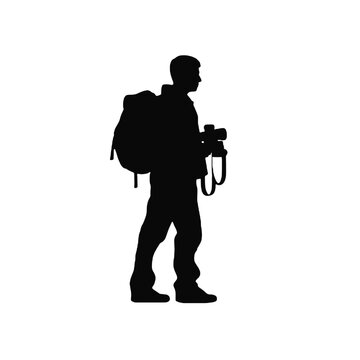 recommend clip art: Photographer Taking Pictures Silhouette Vector Illustration Transparent Background