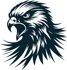 Angry Falcon Silhouette Vector file. on white background
