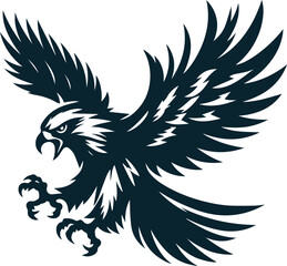 Angry Falcon Silhouette Vector file. on white background
