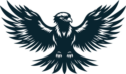 Angry Falcon Silhouette Vector file. on white background