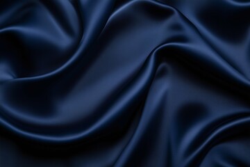Obraz premium Abstract night blue silky wavy smooth fabric material background. Horizontal (3:2)