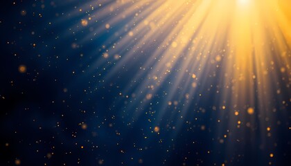 Deep Blue to Gold Gradient with Shimmering Particles Creating Cosmic Effect