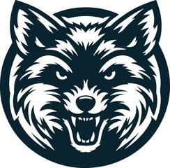 Angry Fox Silhouette Vector file. on white background