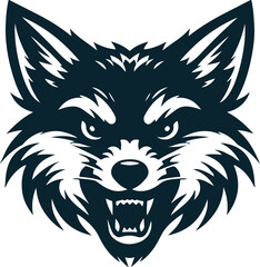 Angry Fox Silhouette Vector file. on white background