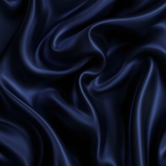 Obraz premium Abstract night blue silky wavy smooth fabric material background. Square image