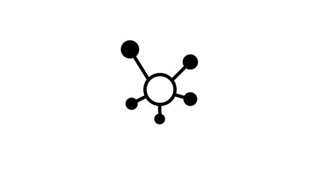 Networking concept. WHITE line icon animation on transparent background 4k