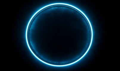 glow blue led circle on black background, Generative AI