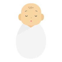 おくるみに包まれた赤ちゃんのイラスト