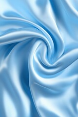 Abstract sky blue silky wavy smooth fabric material background. Vertical (2:3)