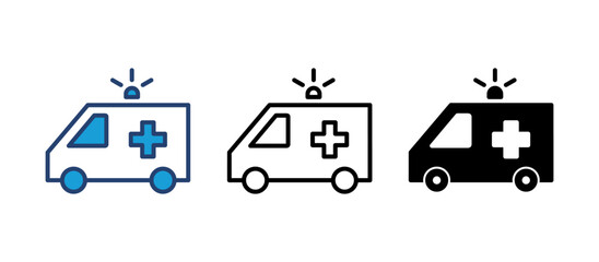 Ambulance icon vector. ambulance truck icon vector. ambulance car