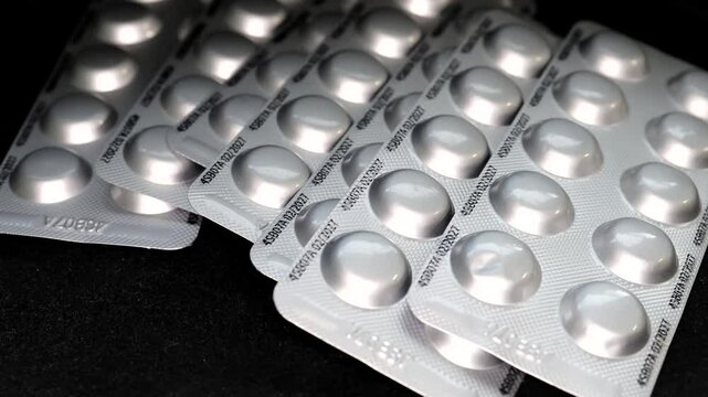 September 24, 2024, Sendai, Miyagi Prefecture, Japan.Rotating video of finasteride tablets