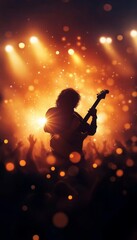 A musician passionately performing on stage