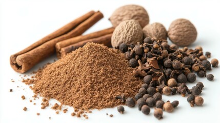 Assorted Spices Including Cinnamon and Nutmeg