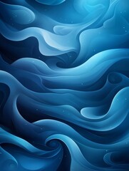 Obraz premium Intertwined flowing waves in blue tones