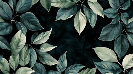 Vibrant Green Foliage Closeup with Textured Leaves in Natural Light and Detailed Vein-generative ai