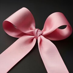 a close up shot of a pink ribbon tied in a bow the