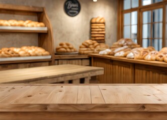 Fototapeta premium bread in the market bokeh for product show 
