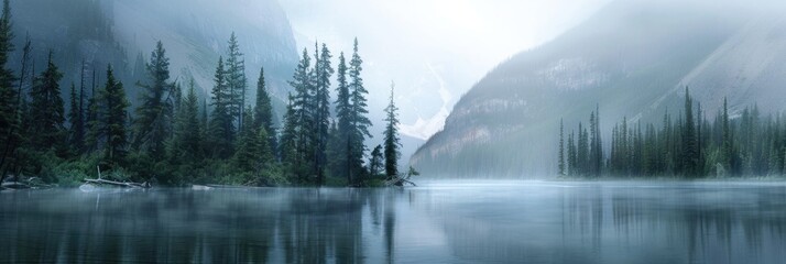 Fototapeta premium Abstract Lake. Scenic Banff National Park Landscape in Rocky Mountains