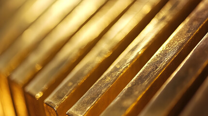 Golden Horizon

A close-up of gold bars bathed in warm sunlight, casting long, golden shadows. The image evokes a sense of wealth, luxury, and abundance