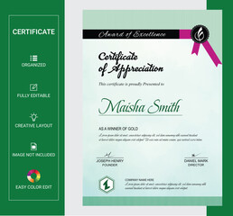 Elegant certificate of achievement template