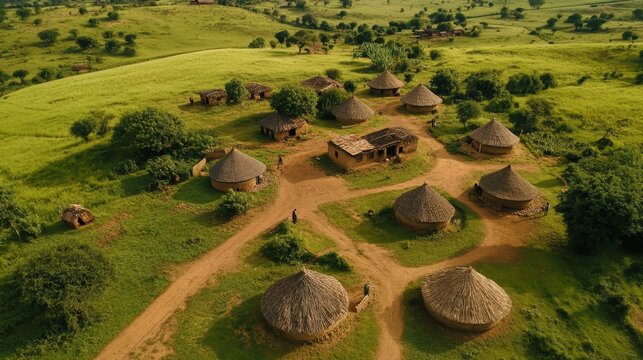 Authentic Zimbabwean Sadza in Rural Village Setting with Traditional Cultural Patterns