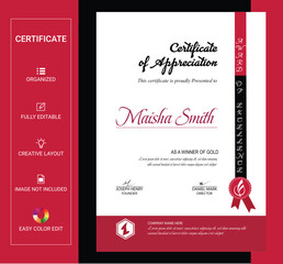 Elegant certificate of achievement template