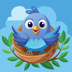 Naklejka premium blue bird on a branch