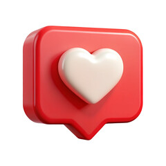 3D Heart with bubble notification illustration