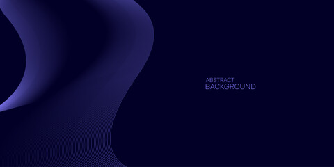 Dark navy blue abstract background with flowing, curved shapes.