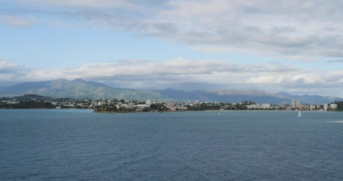 Beautiful view of Noumea, New Caledonia. View of the mountain range