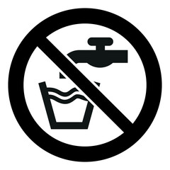 ISO prohibition safety signs symbol and pictogram only_no drinking water_black and white edition