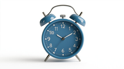 blue color alarm clock isolated on white background