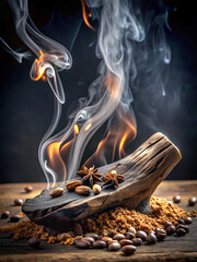 burning incense stickfire, flame, heat, hot, burn, burning, wood, bonfire, fireplace, campfire, night, red, orange, light, yellow, flames, black, danger, log, coal, warm, camping, nature, dark, energy