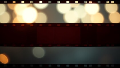 Fototapeta premium Classic Movie Reel with Textured Blank Center and Glowing Light Effects for Retro Design
