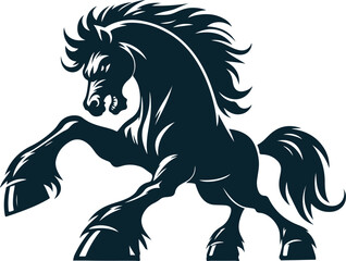 Angry Horse Silhouette Vector image. on white background