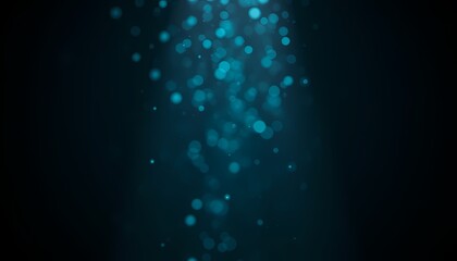 Teal Bokeh River on Dark Gradient Abstract Motion and Depth in Space