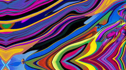 Colorful abstract psychedelic and fluid background for music