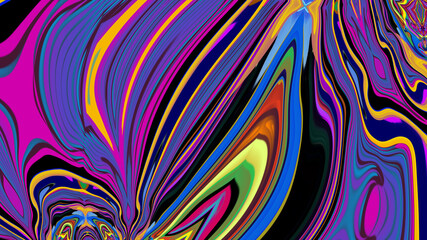 Colorful abstract psychedelic and fluid background for music