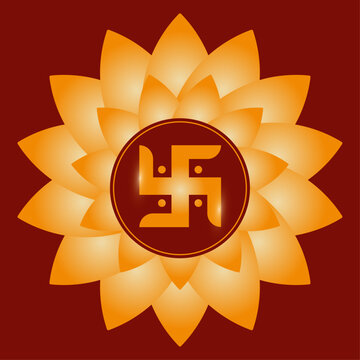 Vector minimalistic icon design of Swastika a religious symbol for Hinduism, Buddhism, Jainism, and Odinism