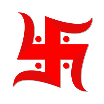 Vector minimalistic icon design of Swastika a religious symbol for Hinduism, Buddhism, Jainism, and Odinism