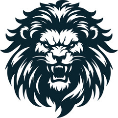 Angry lion Silhouette Vector file. on white background