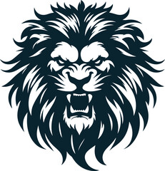 Angry lion Silhouette Vector file. on white background