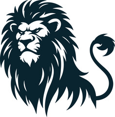 Angry lion Silhouette Vector file. on white background