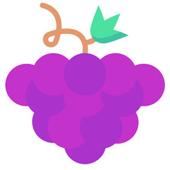 grapes flat vector icon