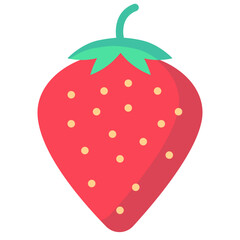 strawberry flat vector icon