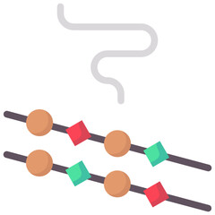 skewers flat vector icon