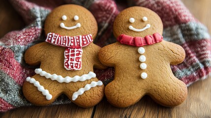 Gingerbread cookies shaped like a man and a woman in Santa Fe, New Mexico.