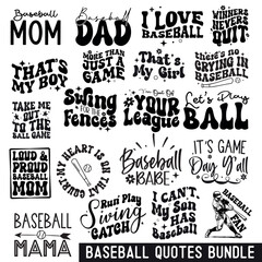Fototapeta premium Baseball Design Bundle , Baseball Quotes , Baseball Typography,